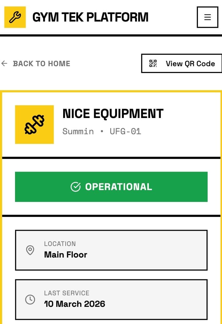 QR scan flow on mobile for reporting broken equipment